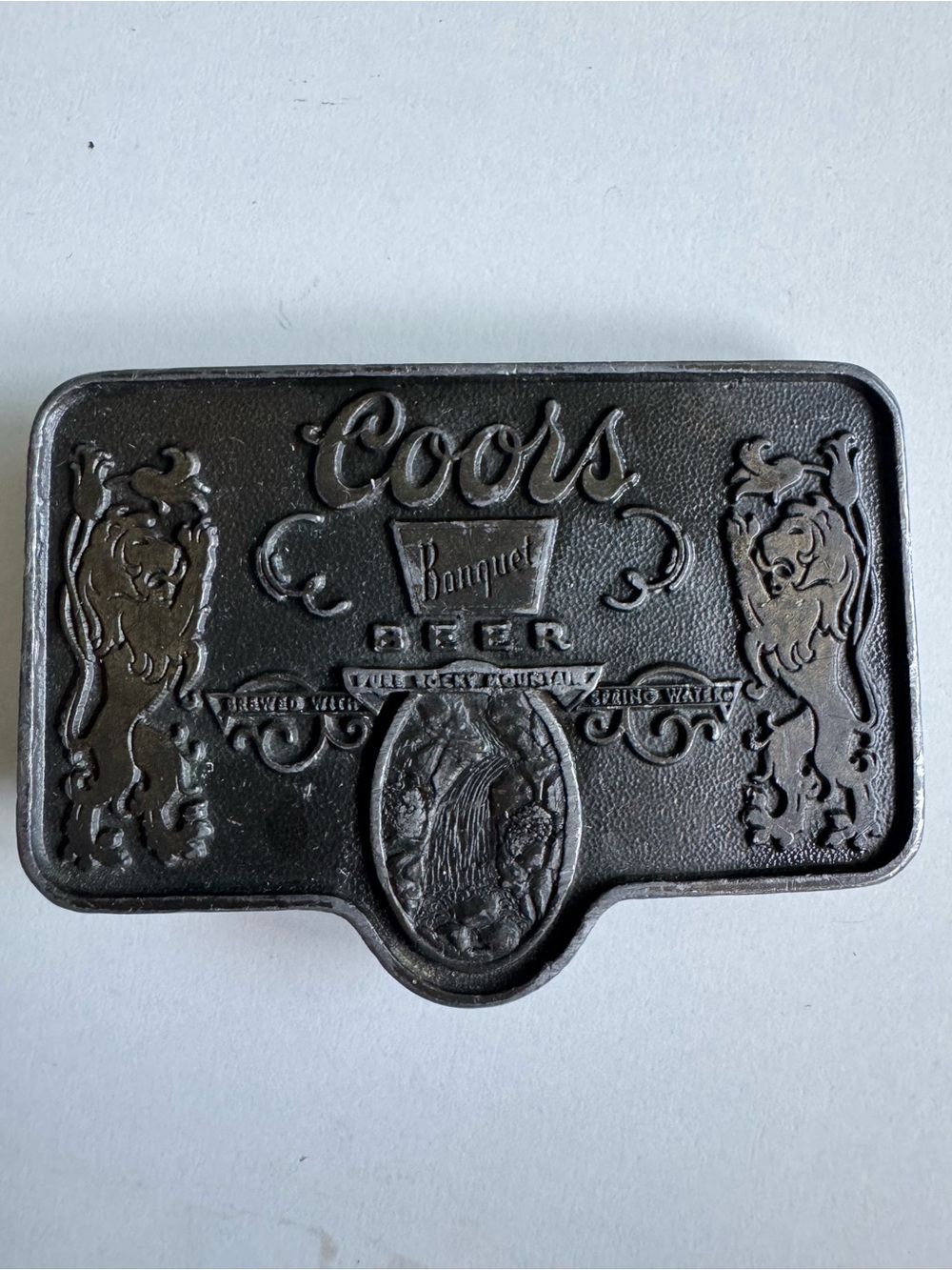 Coors Banquet Beer Brass Belt Buckle